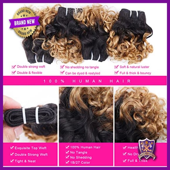 8 Inch Brazilian Human Hair Bundles, 200g Total, Unprocessed Curly Weave main image 5